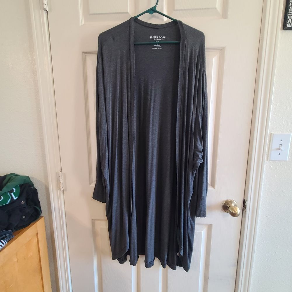 torrid Charcoal Gray Open Front Knit Cardigan